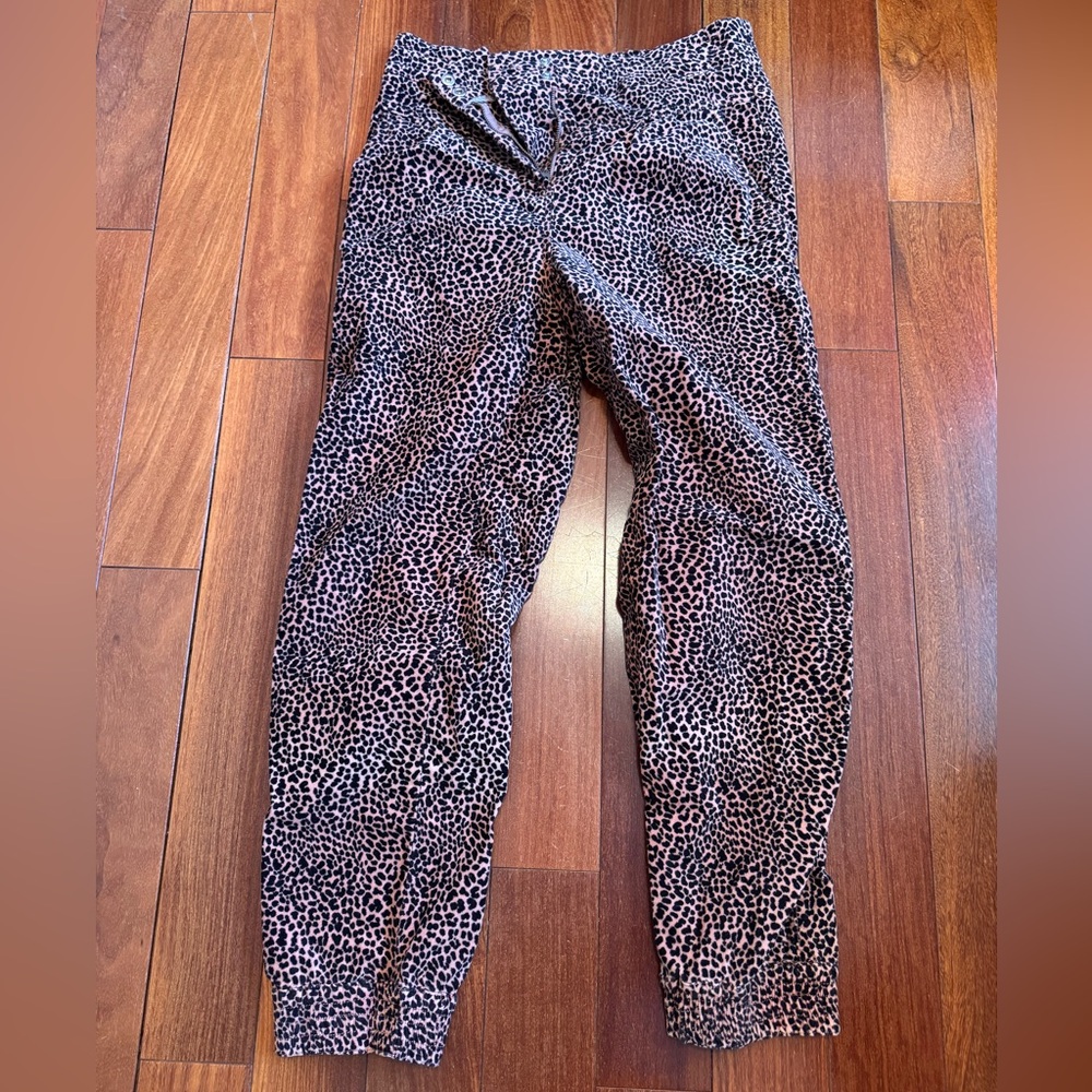 Anthropologie Leopard Print Velvet pants